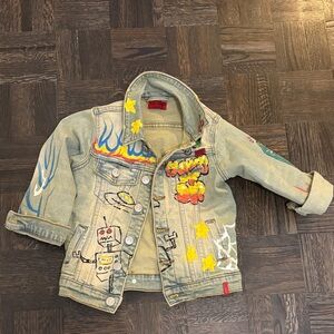 Haus JR Kids Denim Jacket with Colorful Embroidery